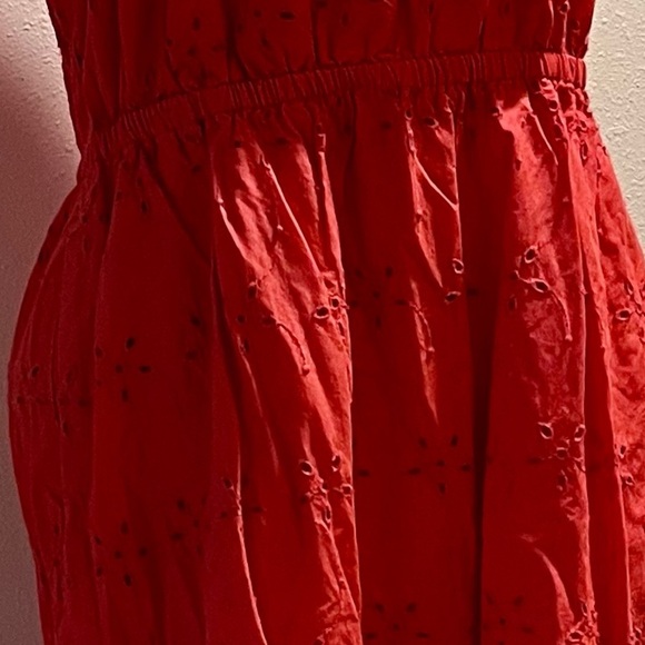 J. Crew Vibrant melon colored eyelet Midi Dress size 4 - Picture 4 of 4
